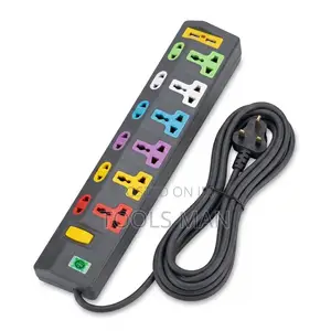 6-Way Socket Universal Power Extension Cable Strip.2 Usb Ports