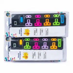 Heavy Duty 4-way Strip. 5m Cable.Universal Extension Cord. Usb Ports