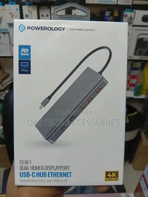 Powerology 13-in-1 Usb-C Hub With Dual Hdmi Displayport.