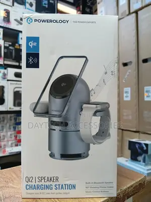 The Powerology Qi2 Speaker Charge Station - Grey