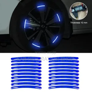 20pc Blue Reflective Tire Stickers Enhance Safety and Night Visibility