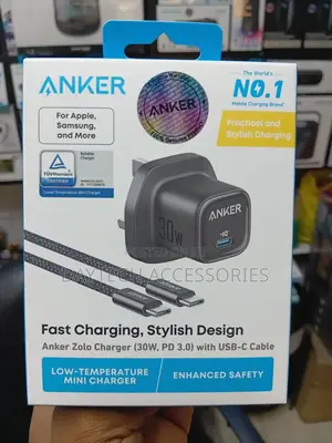 Anker 30w Charger + Usb-C Cable - Black