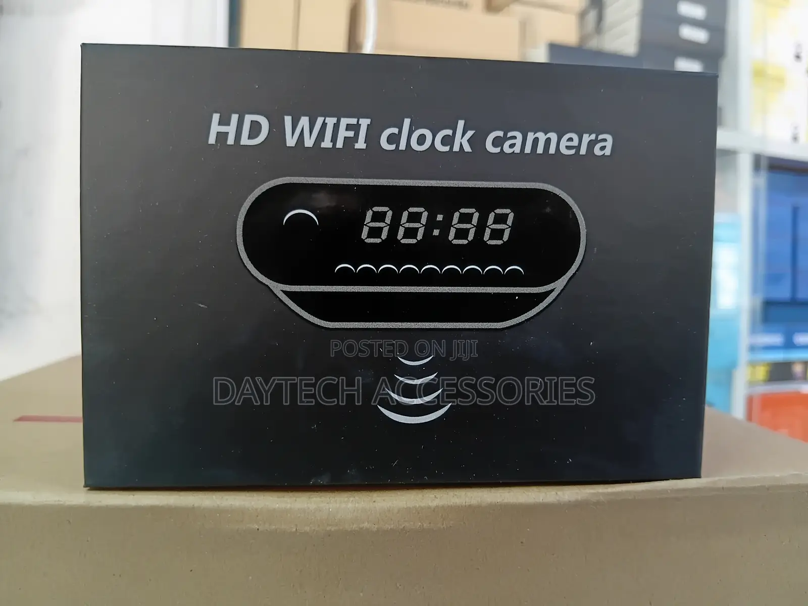 This Is a Digital Table Clock Wifi Camera - Black