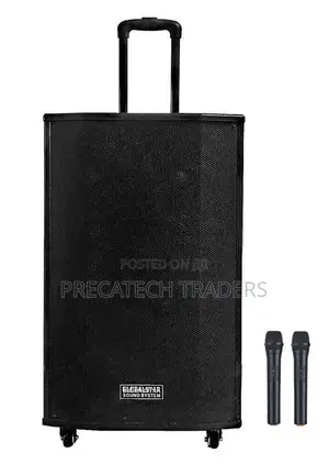 Globalstar Rechargeable Trolley Speaker 15 Inchesvwith 2 Microphnoes