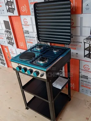 Eurochef 3 Gas +1 Electric Standing Cooker With Shelves