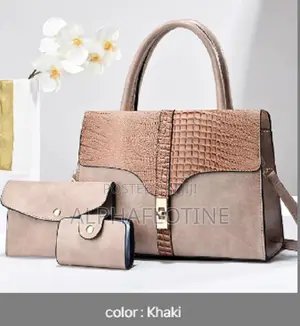 Elegant Dual Tone Shoulder Tote Bag for Women With Two Small Pouch