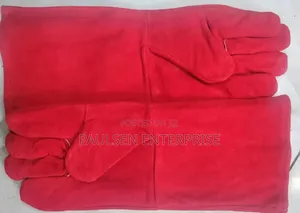 Genuine Red Leather Gloves 18"
