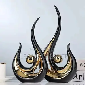 High Quality Office Room Decors Ceramic Set With Gold Ornaments
