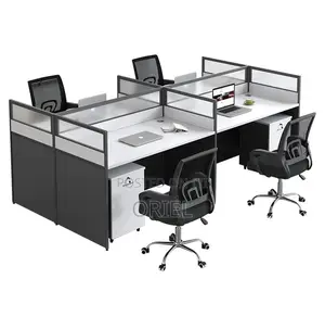 Open Plan Office Workstation : 4-Way Office Workstation Desk