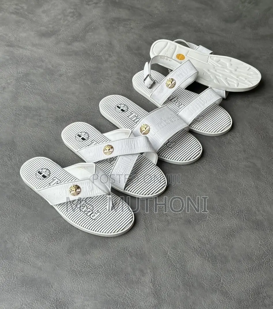 Timberland Sandals Feature White Straps Size 39-46