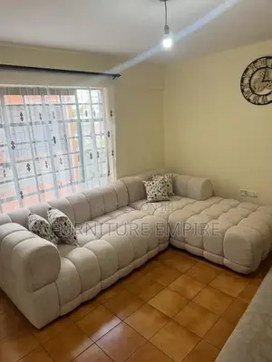 Light Beige Bubble Seat Sectional Sofa