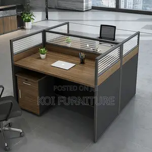 Workstatons; Two Users MDF Executive Square Workstation Desk