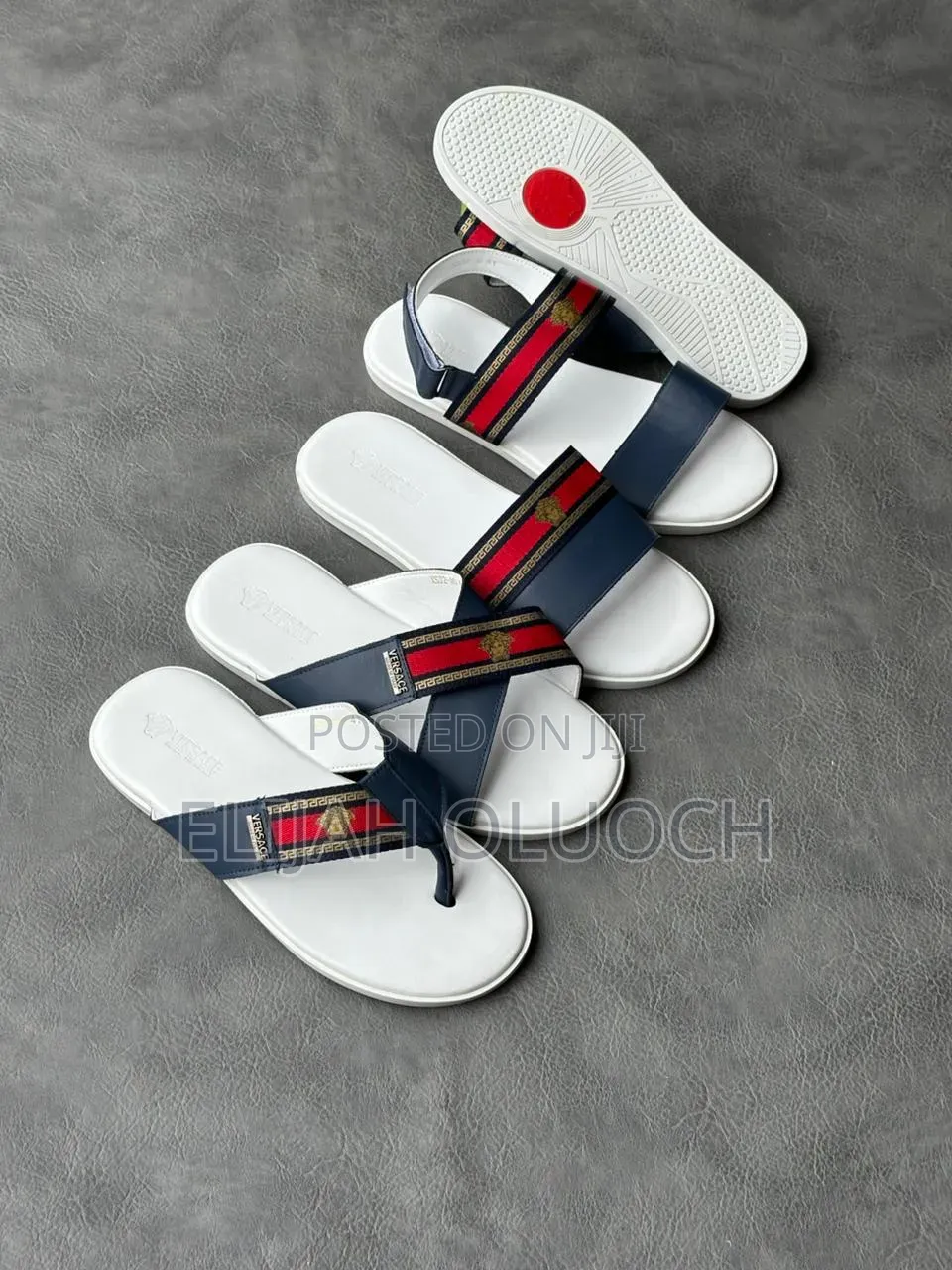 Pue Leather Versace Men Sandals