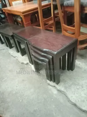 Walnut Light Nestle Stools Top Solid