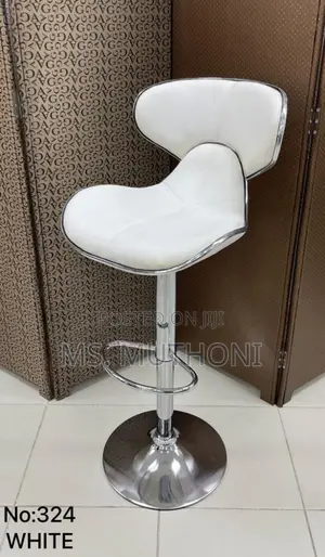 Modern Adjustable Leather Seat Bar Stools Feature 360-Degree