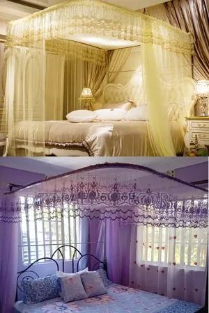 Purple and Cream Peaceful Nights 2 Stand Mosquito Nets