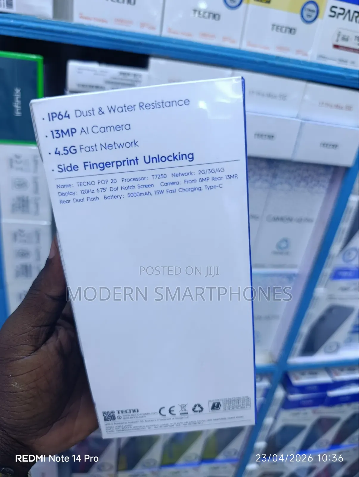 New Tecno Pop 20 64 GB Black