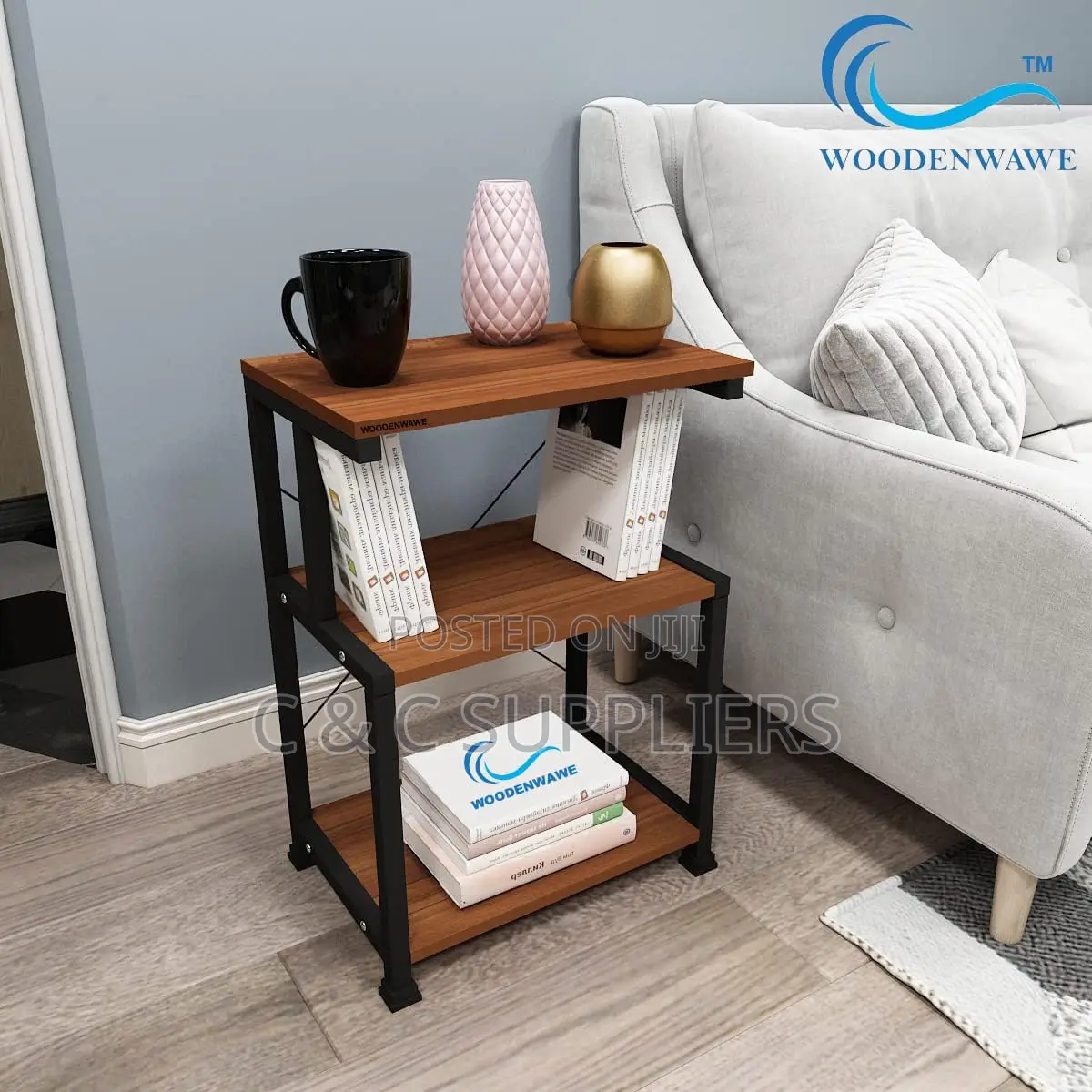Printer Stand, Mobile Desk Organizer Shelves