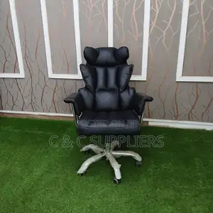 Office Chairs; High-Back Executive Office Leather Seat in Black