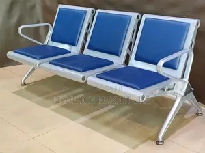 Modern 3-Seater Bench Waiting Chair-Blue