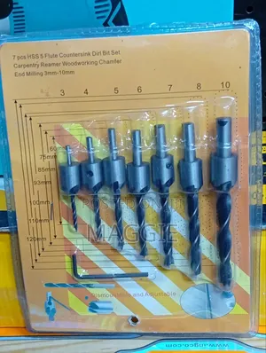 7pcs Has 5 Flute Countersink Dirl Bit Set