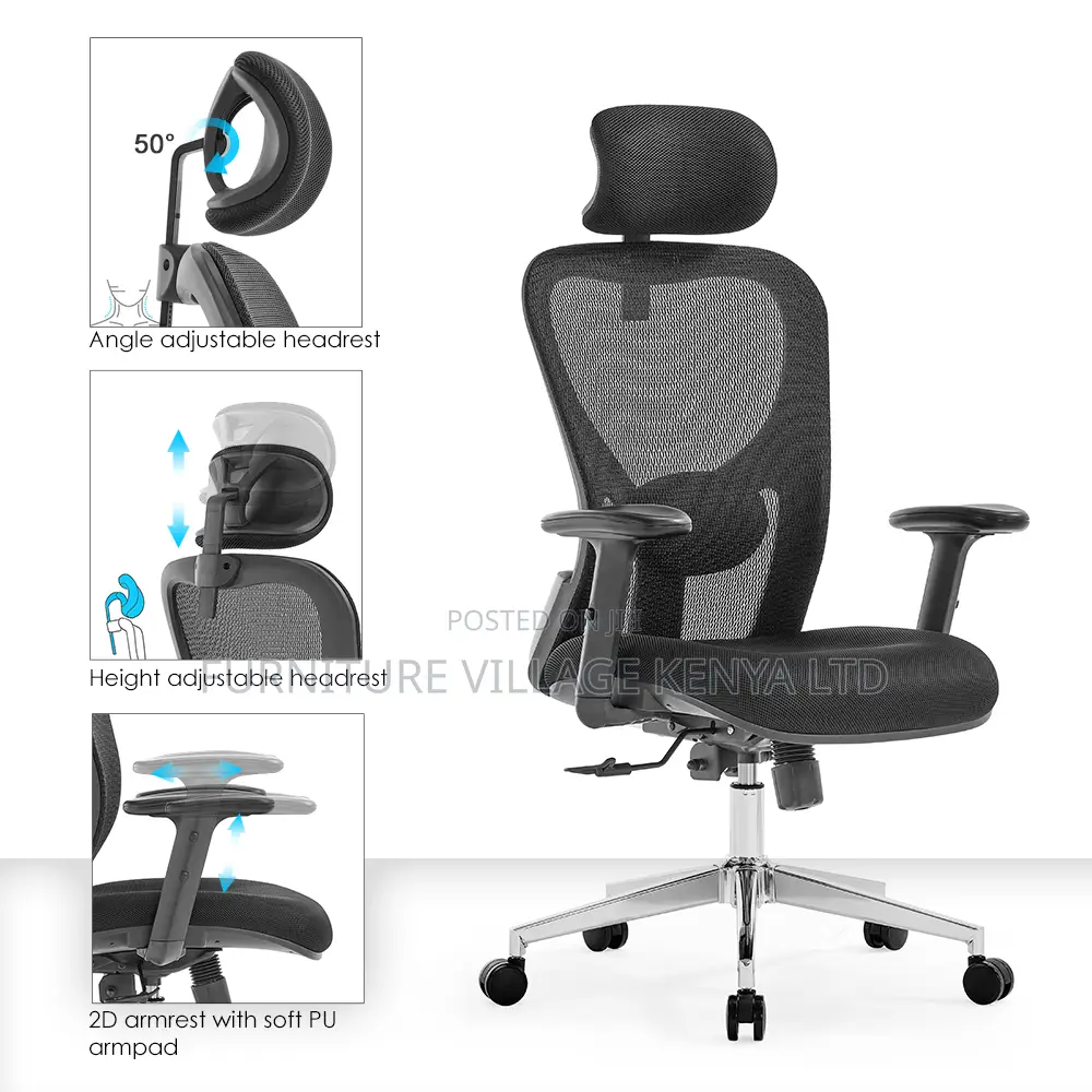 Black Ergonomic Mesh Adjustable Home Chair