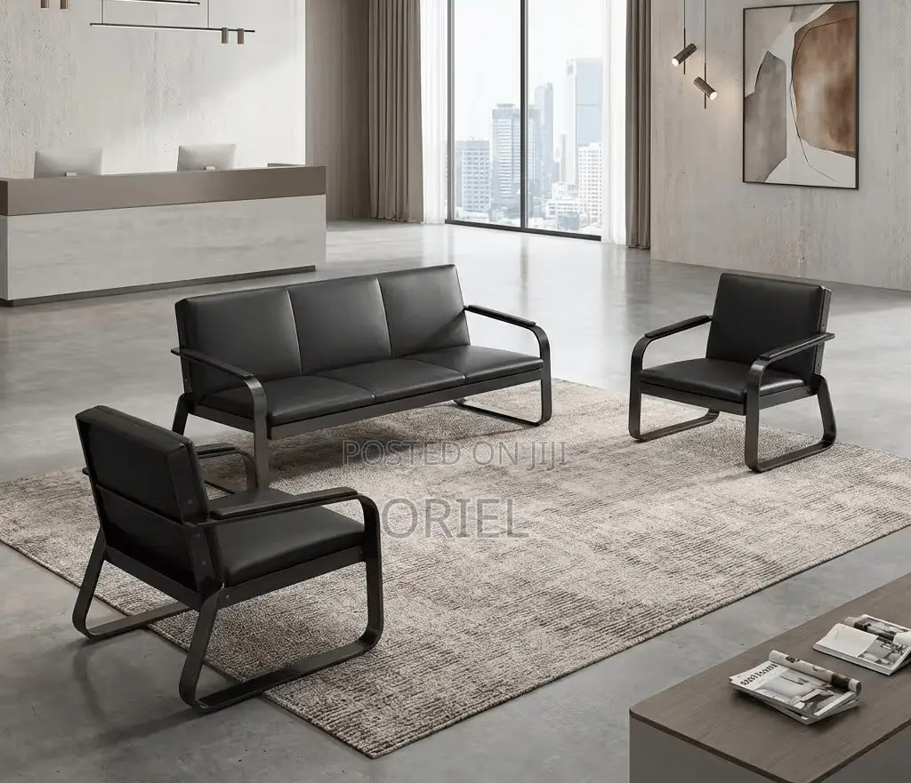 Office Waiting Bench : 5-Seater Reception Sofa