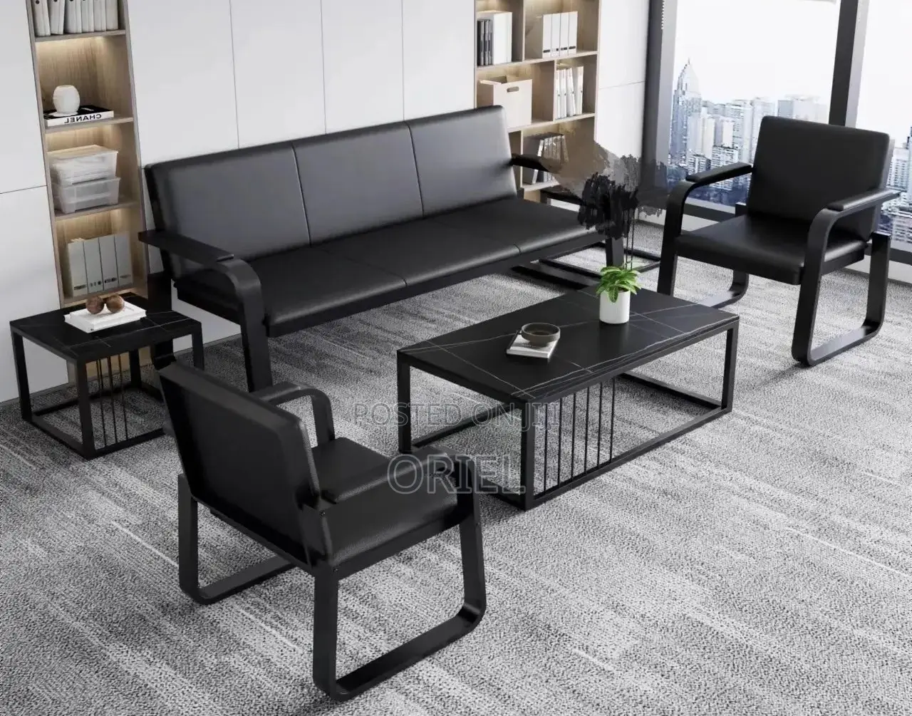 Office Waiting Bench : 5-Seater Reception Sofa
