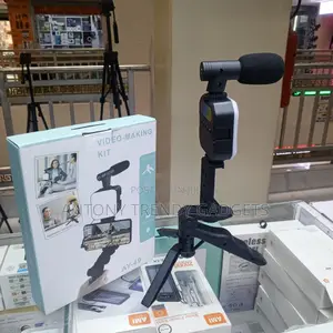 Ay-49 Video Creator Kit Mini Led Light Shotgun Microphone