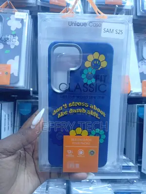 Samsung Galaxy S25 Blue Design With Floral Graphics Case