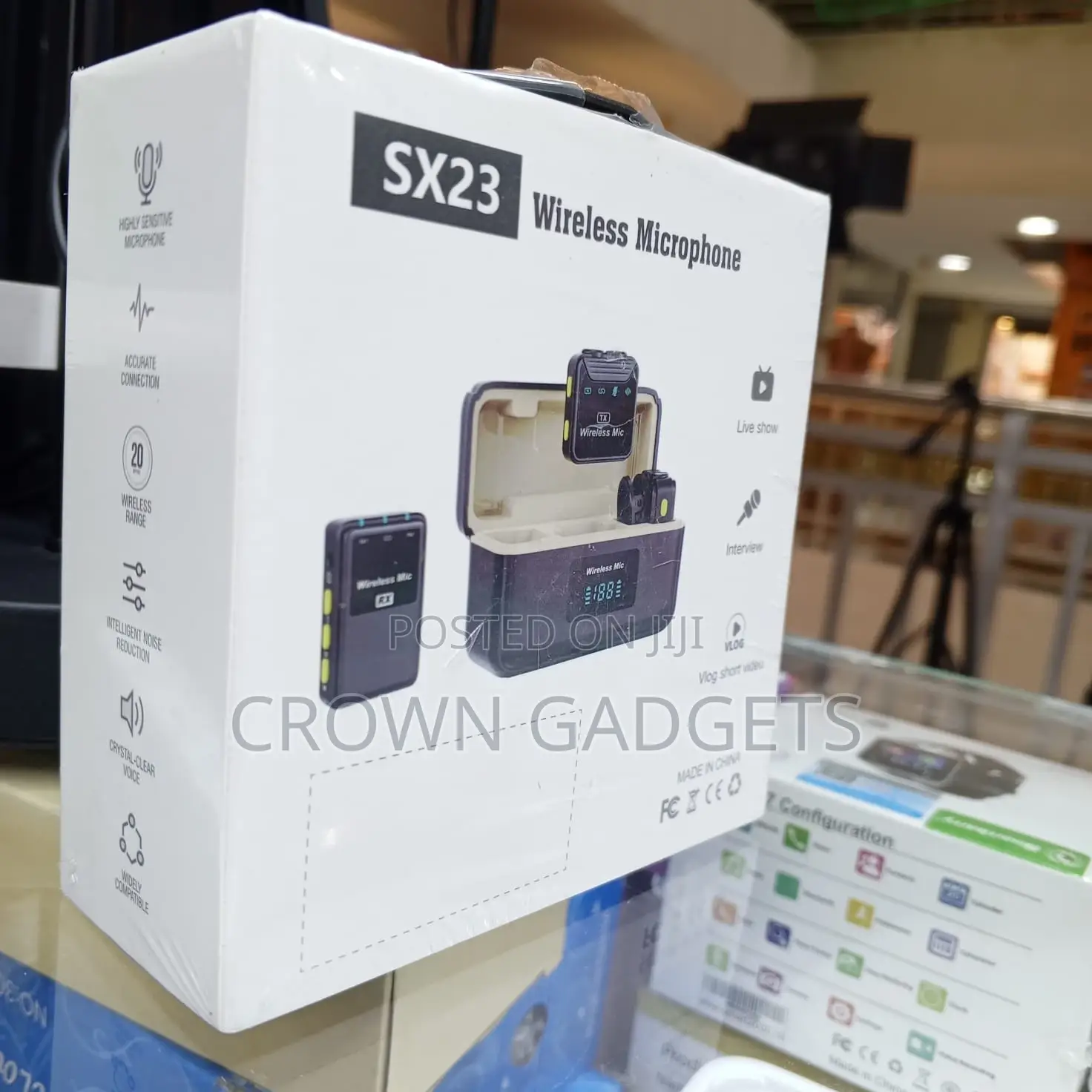Sx23 Wireless Lavalier Mic Charging Case 40m Range Vlog