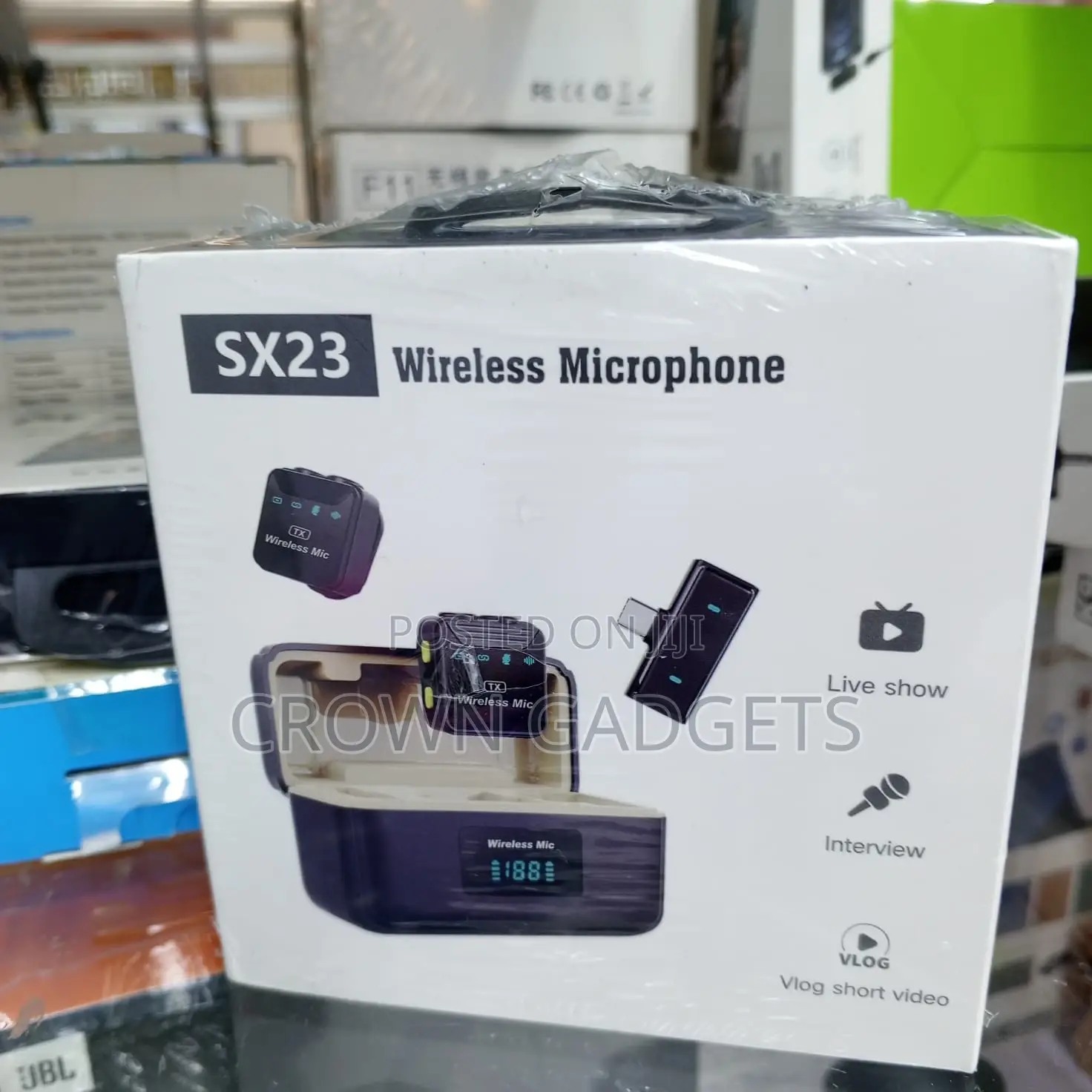Sx23 Dual Wireless Microphone Set for iPhone Android DSLR
