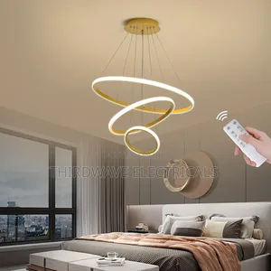 Modern 3-Ring Led Gold Chandelier Hanging Pendants Lights Mh4