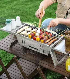 Black Portable Stainless Steel Barbecue Grill