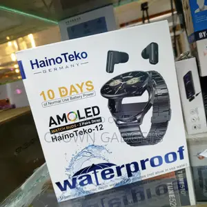 Haino Teko-12 Smartwatch Combo, Smartwatch With Earbuds Amoled 3 Strap