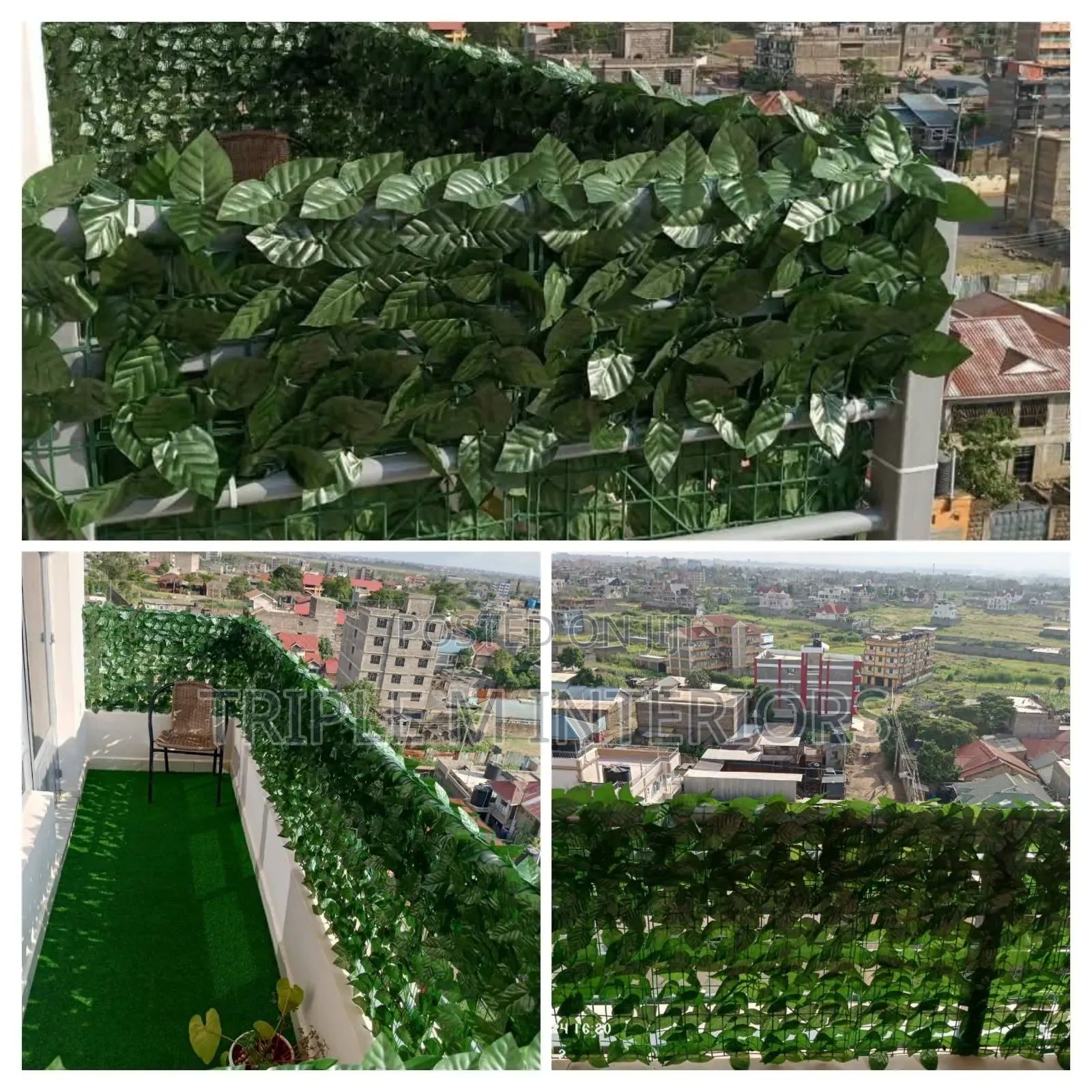 Balcony Wall Green Leaf Privacy Installation