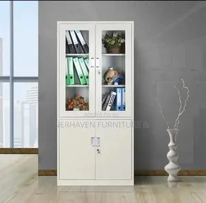 2-door Metallic Storage Cabinet – Strong Steel Organizer For Documents