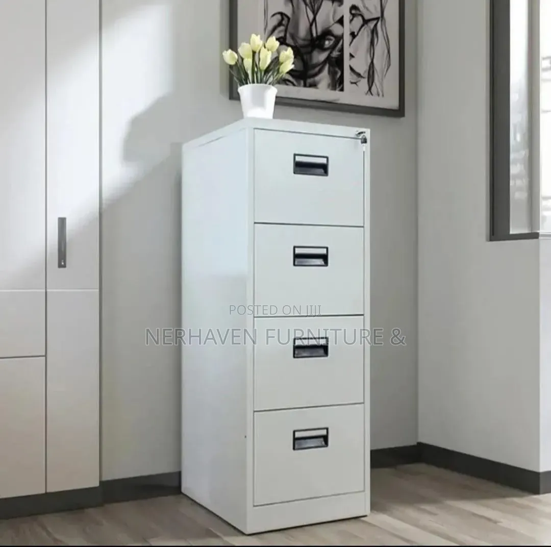 4-drawer Metallic Office Filing Cabinet – Modern File Storage Solution