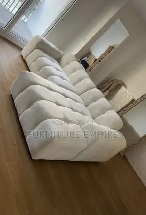 White Bubble Seat Sectional Sofa