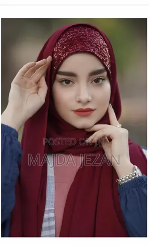 Red Handmade Crepe Hijab
