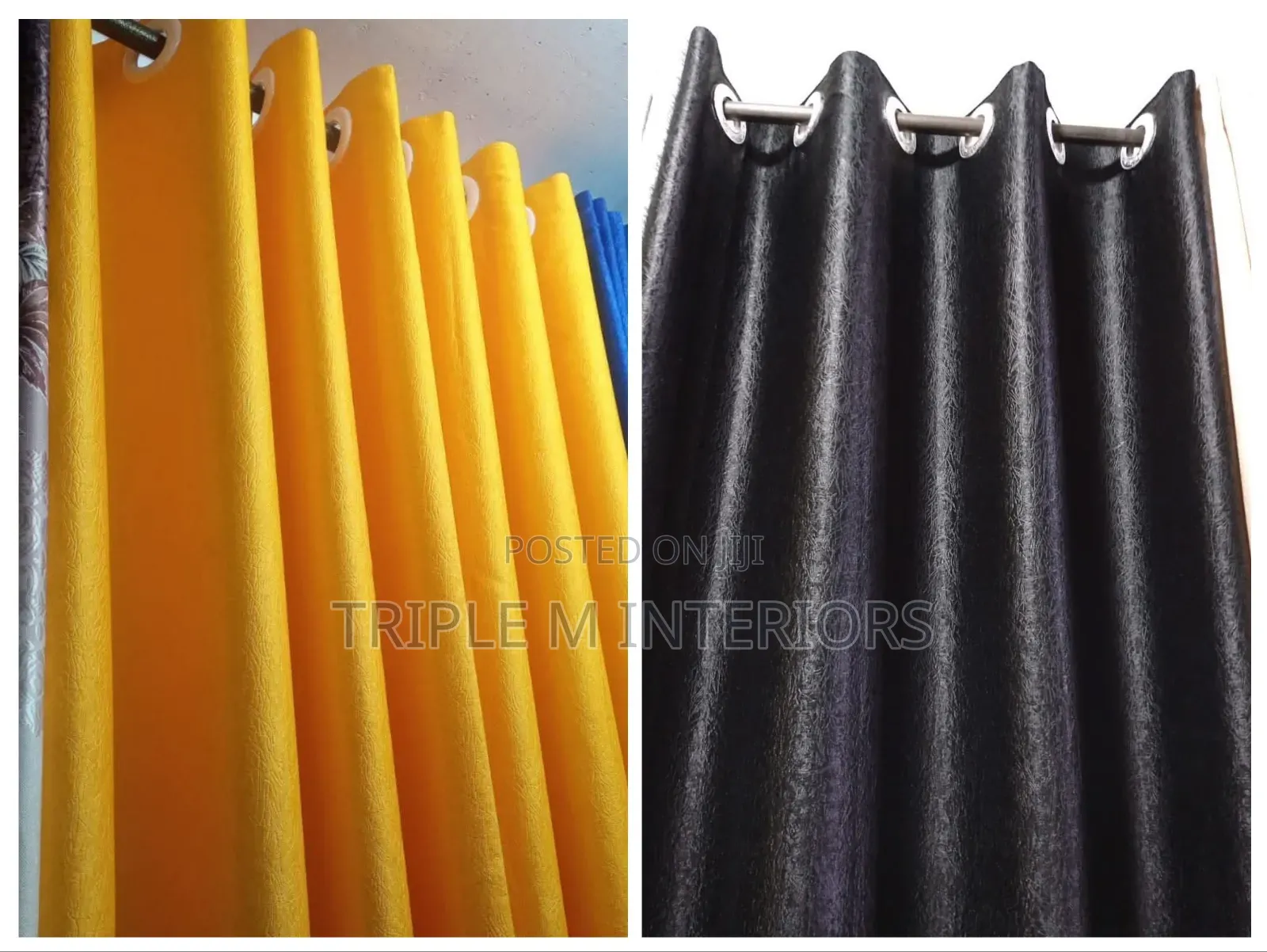 Yellow | Black Home Drapery With Smooth Texture