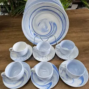 18 Pieces Ceramic Dinner Set Plate With Coffee Cup