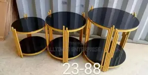 3 in 1 Executive Glass Effect Marble Table