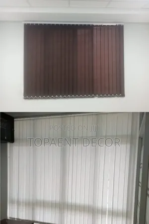 White and Chocolate Brown Sleek and Elegant Window Curtain Blinds
