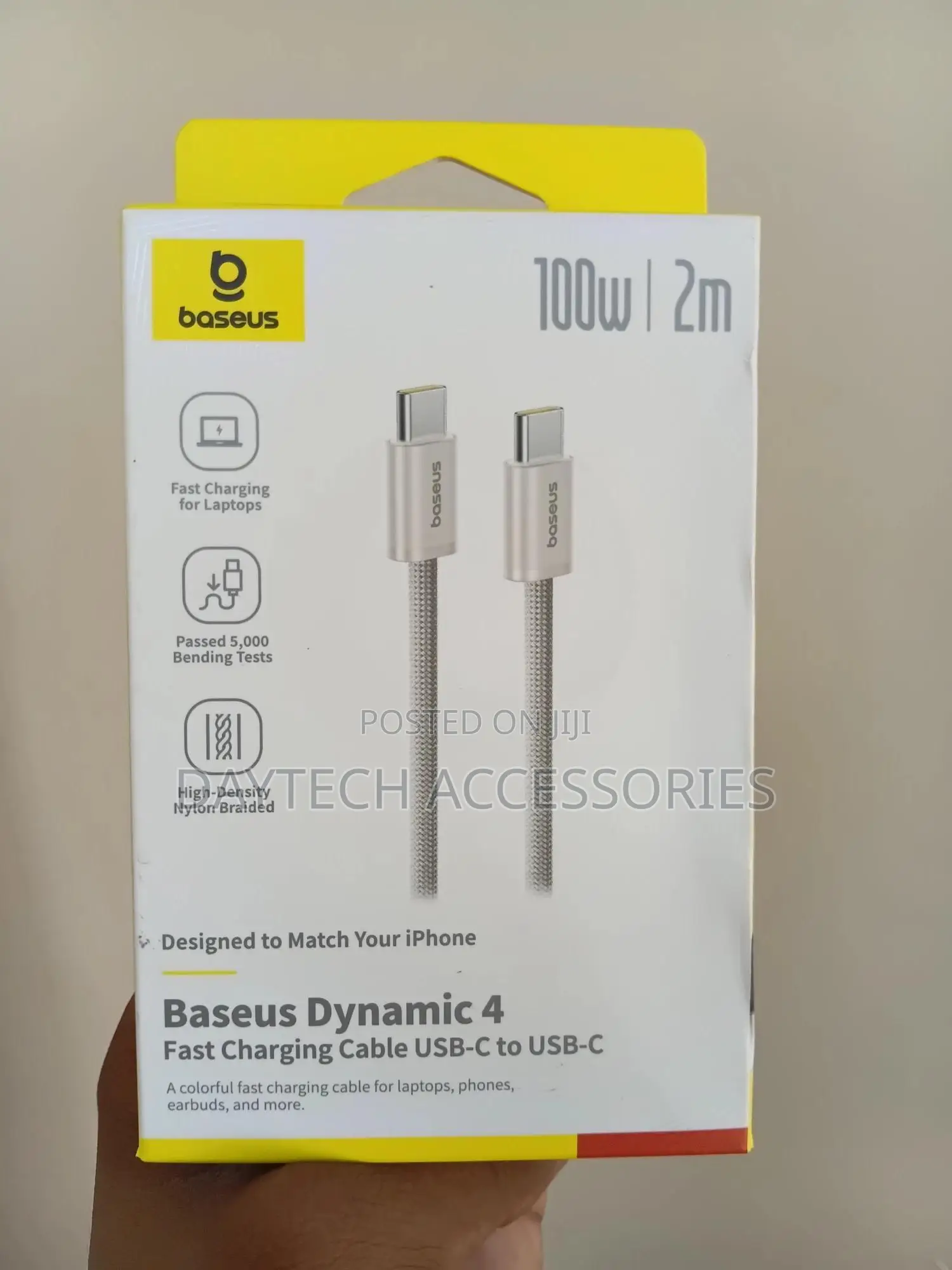 Baseus 2meter 100w Titanium Alloy Type-C to Type-C Fast Charging Cable
