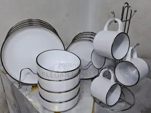 16pcs White With a Touch of Gold Dinner Set