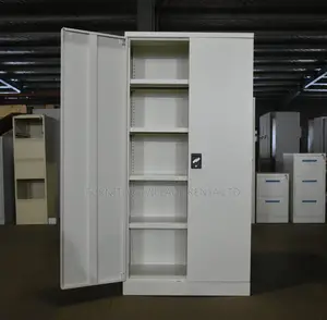 2-Door White Metallic Home Storage Cabinet