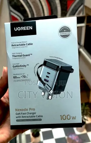 Ugreen Nexode 100w Charger With Retractable Usb-C Cable