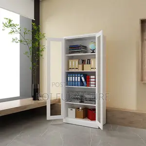 Office Cabinet; Metal File Cabinet With 2 Glass Door
