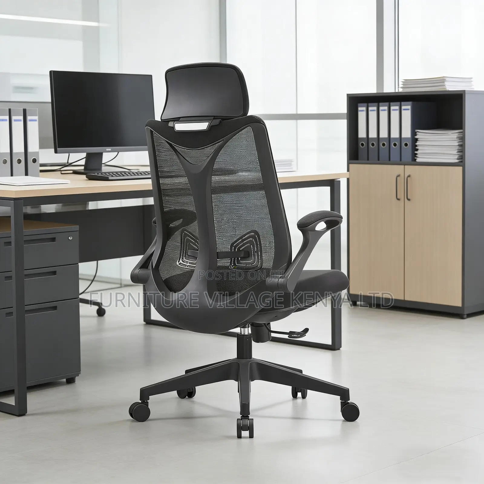 Mesh Ergonomic High-Back Study Seat With Arms
